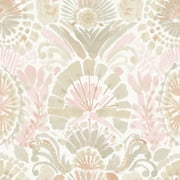 Tempaper Bohemia Pink Damask Removable Peel and Stick Wallpaper, 20.5" x 16.5'