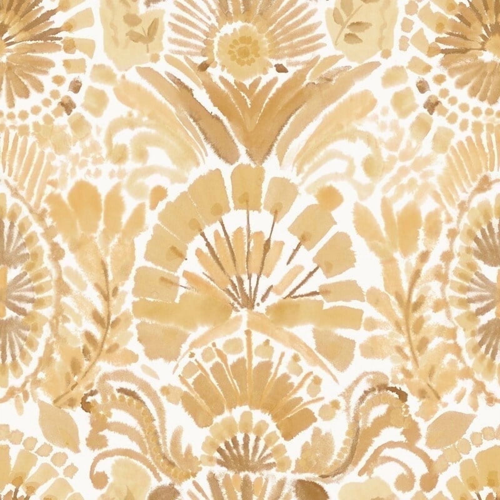 Tempaper Bohemia Yellow Damask Removable Peel and Stick Wallpaper, 20.5" x 16.5'