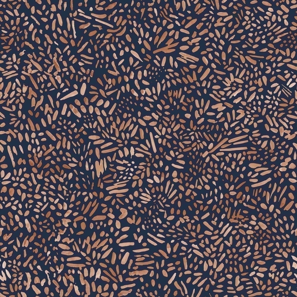 Tempaper Brushstroke Garden Navy Peel and Stick Wallpaper, 20.5" x 16.5'