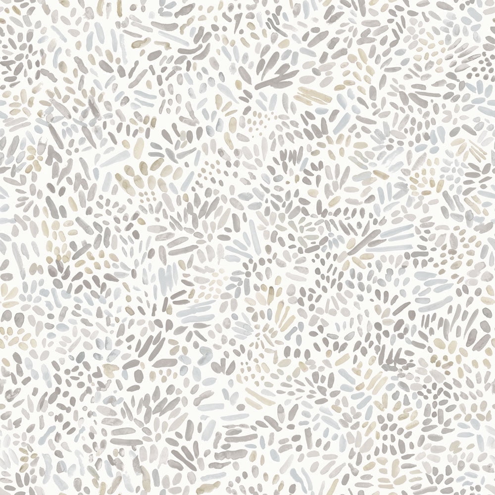 Tempaper Grey Brushstroke Garden Peel and Stick Wallpaper, 20.5" x 16.5'