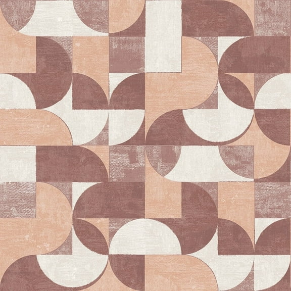 Tempaper Composed Shapes Red Peel and Stick Wallpaper, 20.5" x 16.5'