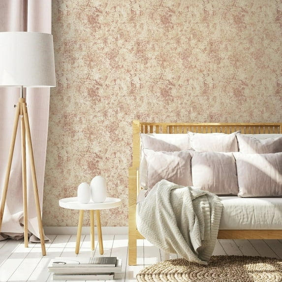 Tempaper Distressed Gold Leaf Peel and Stick Wallpaper 56 sq. ft. - Rose