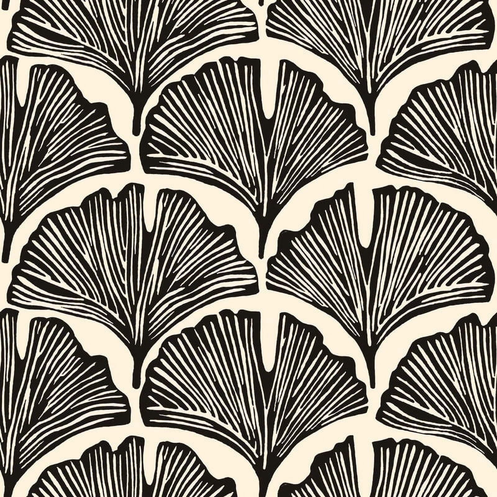Tempaper x Novogratz Black Feather Palm Peel and Stick Wallpaper, 20.5" x 16.5'