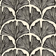 Tempaper x Novogratz Black Feather Palm Peel and Stick Wallpaper, 20.5 x 16.5