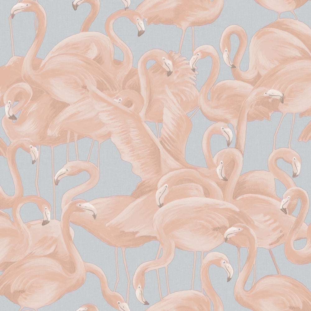 Tempaper Flamingo Pink & Blue Tropical Peel and Stick Wallpaper, 20.5" x 16.5'