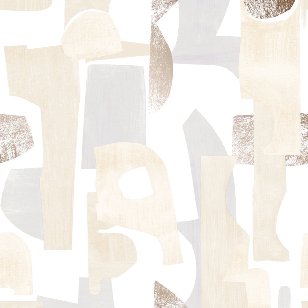 Tempaper Geo Composition Driftwood Peel and Stick Wallpaper, 20.5" x 16.5'