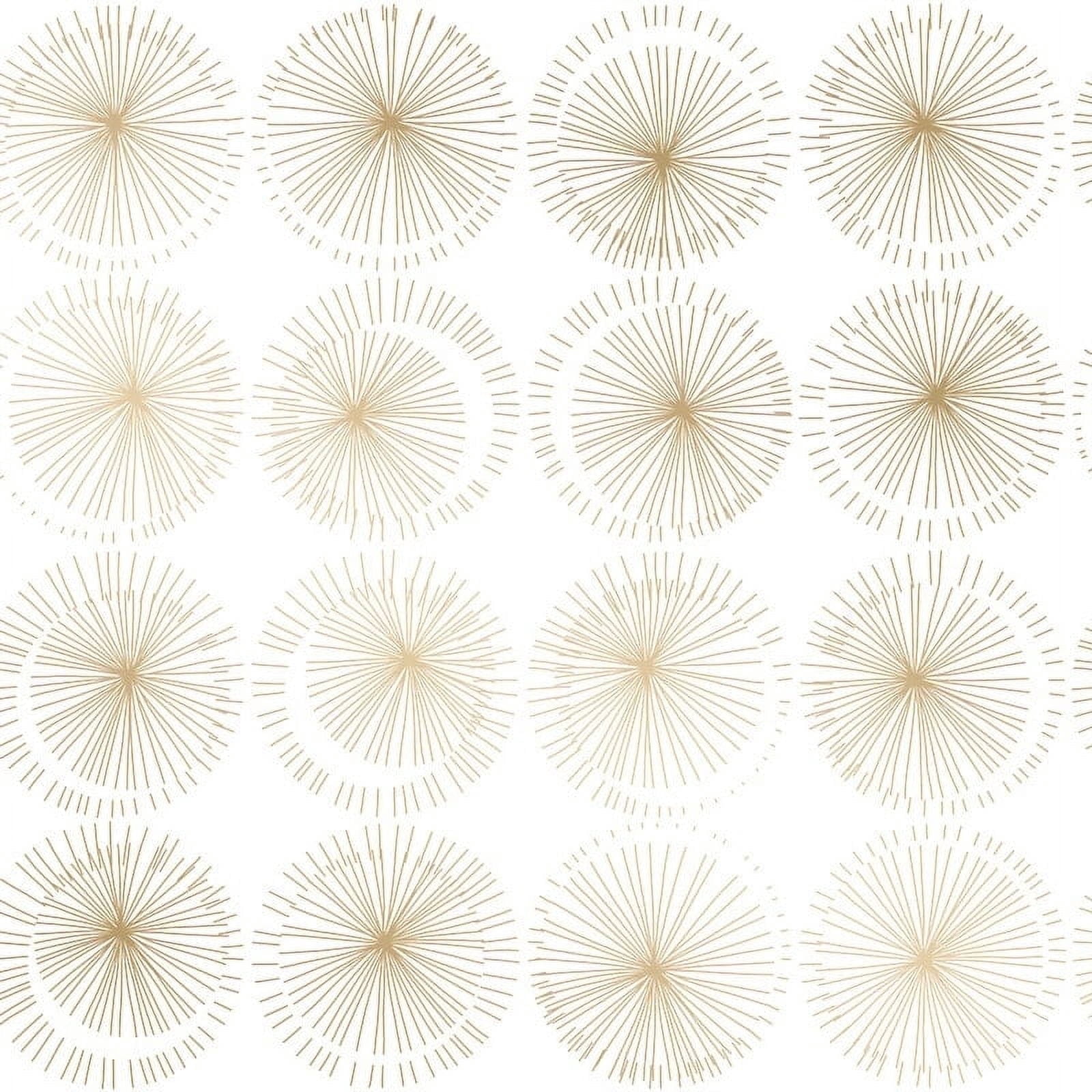 Tempaper Goodbye Moon White & Metallic Gold Peel and Stick Wallpaper, 20.5" x 16.5'