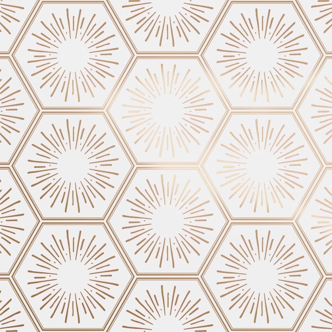 Tempaper Hello Sunshine Metallic Gold Peel and Stick Wallpaper, 20.5" x 16.5'