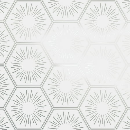 Tempaper Hello Sunshine Metallic Platinum Peel and Stick Wallpaper, 20.5" x 16.5'