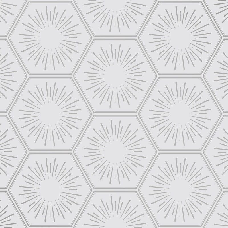 Tempaper Hello Sunshine Metallic Platinum Peel and Stick Wallpaper, 20.5" x 16.5'