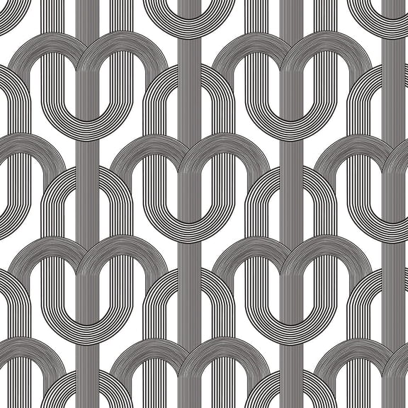 Tempaper Lattice Black Peel and Stick Wallpaper, 20.5" x 16.5'