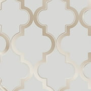 Tempaper Marrakesh Metallic Bronze Gray Peel and Stick Wallpaper, 20.5" x 16.5'