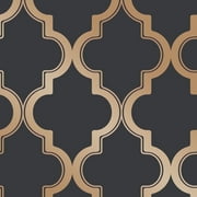 Tempaper Marrakesh Midnight & Metallic Gold Peel and Stick Wallpaper, 20.5" x 16.5'