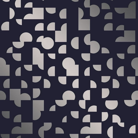 Tempaper Mod Geo Metallic Blue Peel and Stick Wallpaper, 20.5" x 16.5'