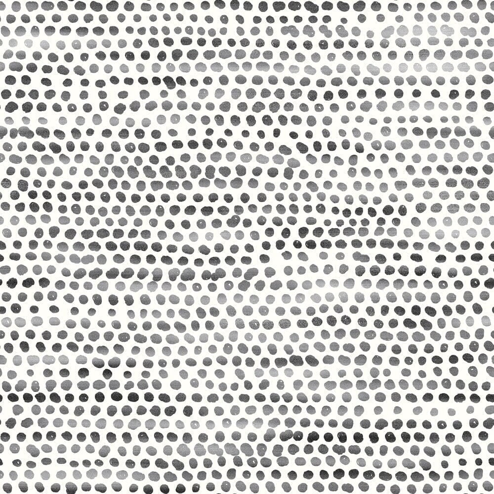 Tempaper Moire Dots Black & White Peel and Stick Wallpaper, 20.5" x 16.5'