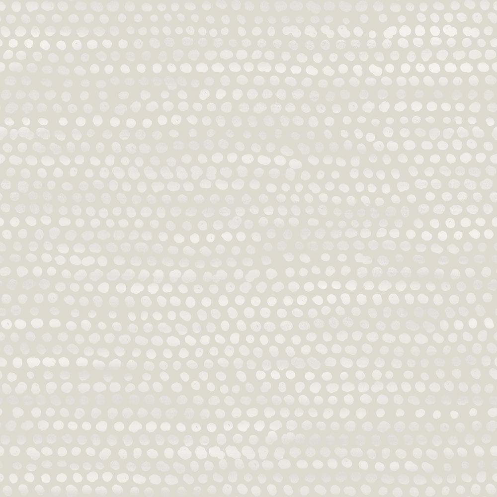 Tempaper Moire Dots Metallic Pearl Grey Peel and Stick Wallpaper, 20.5" x 9'