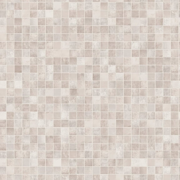 Tempaper Mosaic Tile Neutral Peel and Stick Wallpaper, 20.5" x 33'