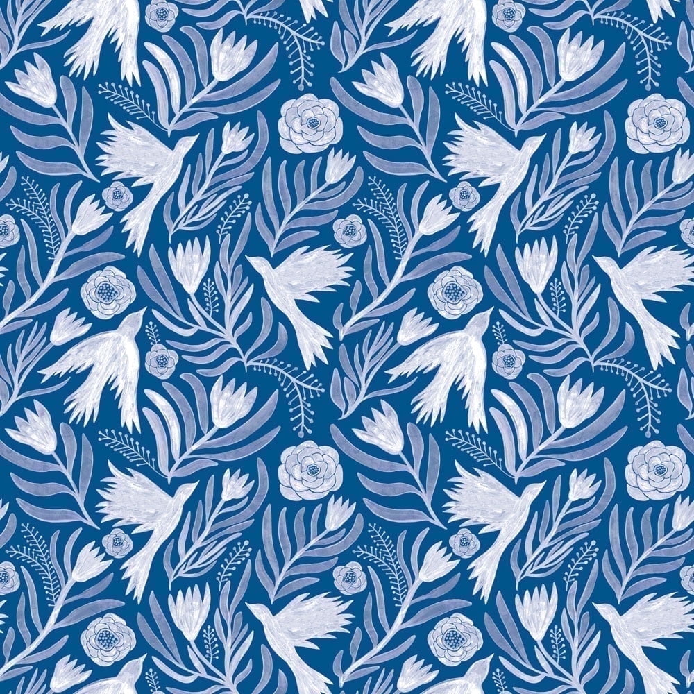 Tempaper Otomi Dove Blue Peel and Stick Wallpaper, 20.5" x 16.5'