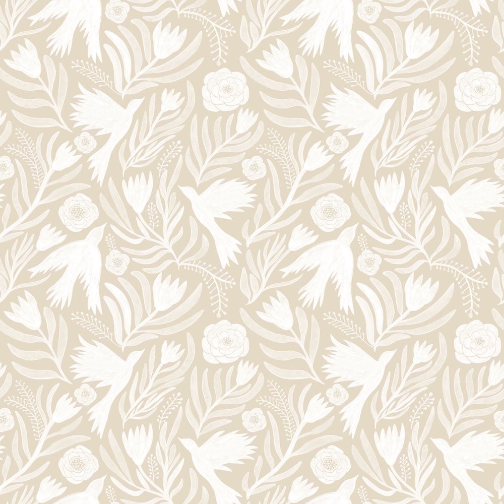Tempaper Otomi Dove Ivory Peel and Stick Wallpaper, 20.5" x 16.5'