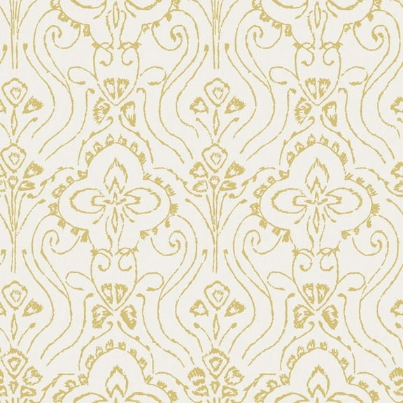 Tempaper Pacific Wave Yellow Peel and Stick Wallpaper, 20.5" x 16.5'