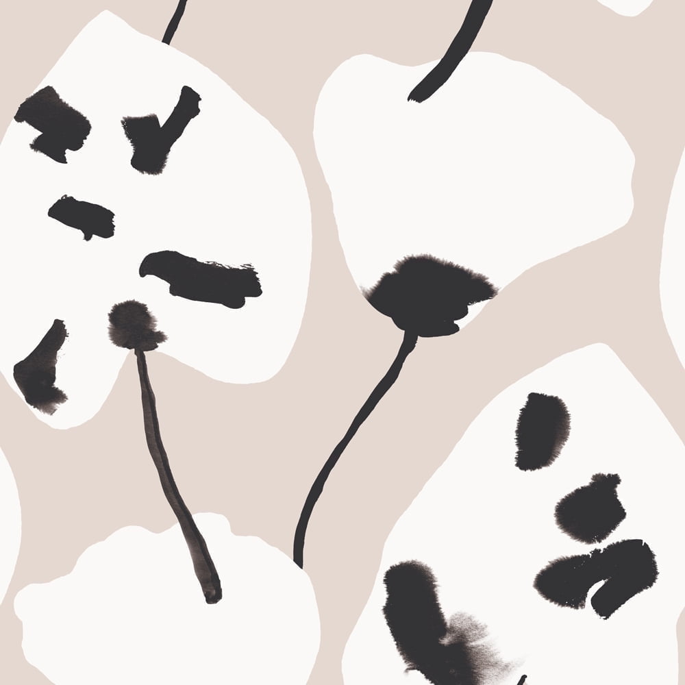 Tempaper Painted Palm Cocoa Chic Peel and Stick Wallpaper, 20.5" x 16.5'