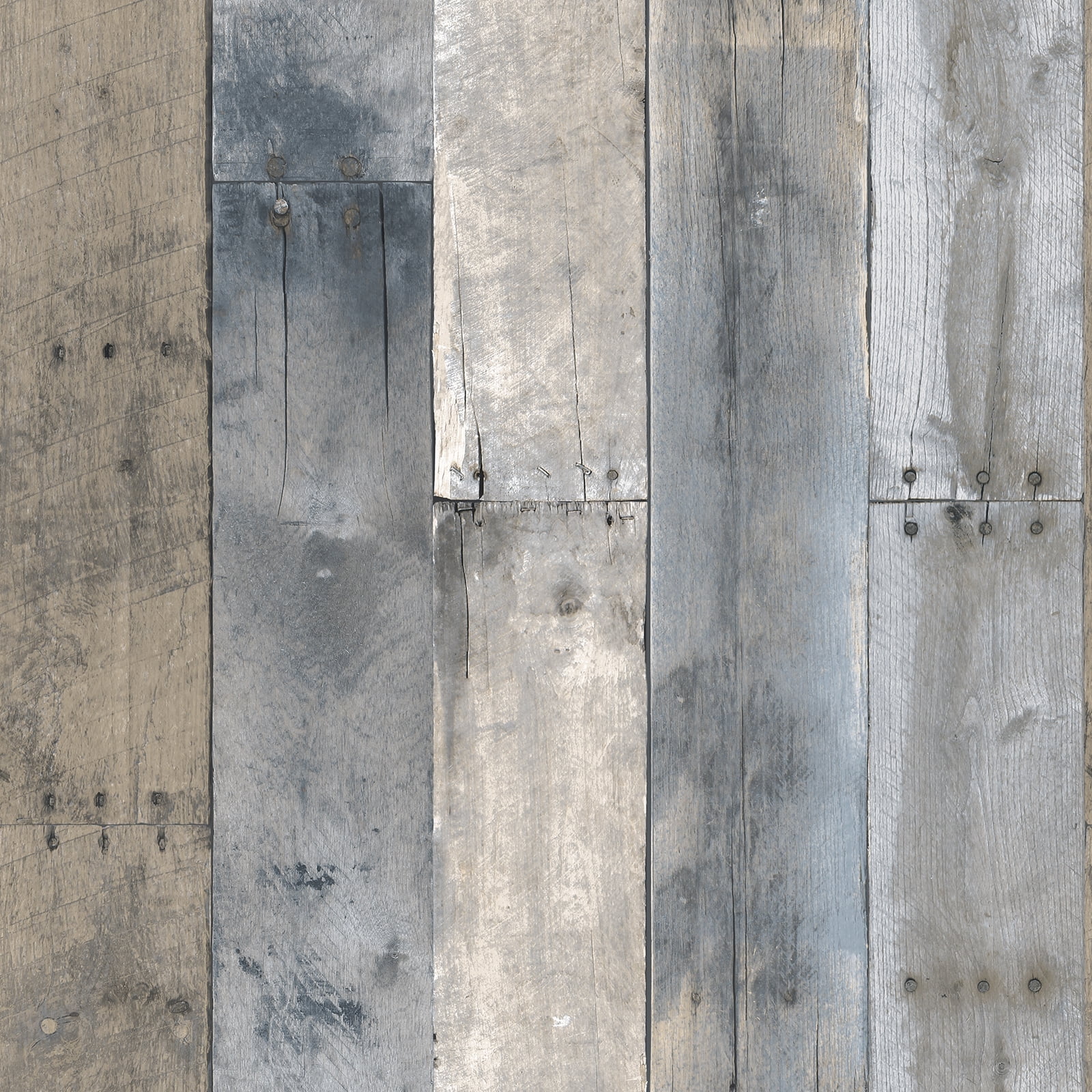 Tempaper Repurposed Wood Multicolor Peel and Stick Wallpaper, 20.5" x 16.5'