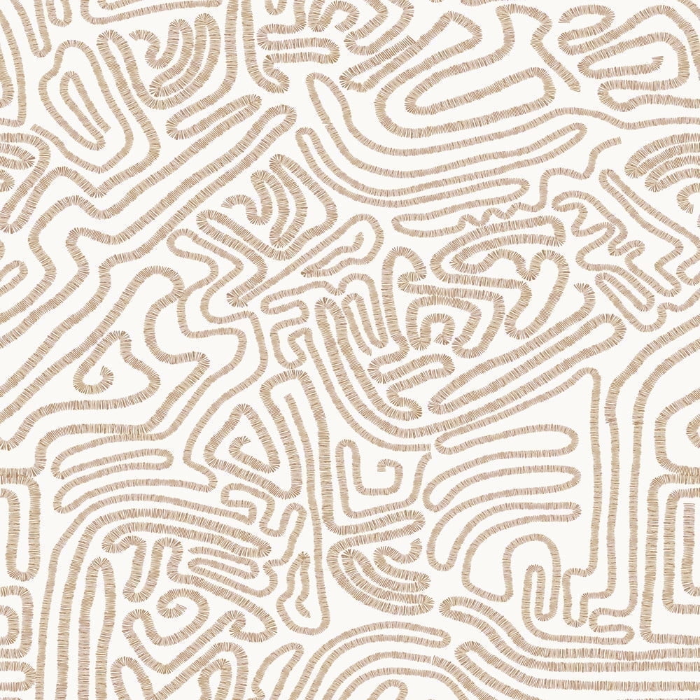 Tempaper Sketch Taupe Peel and Stick Wallpaper, 20.5" x 16.5'