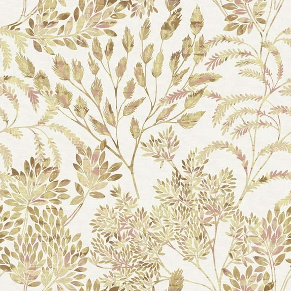 Tempaper Stencil Foliage Unpasted Wallpaper 60 sq. ft. - Golden Wheat