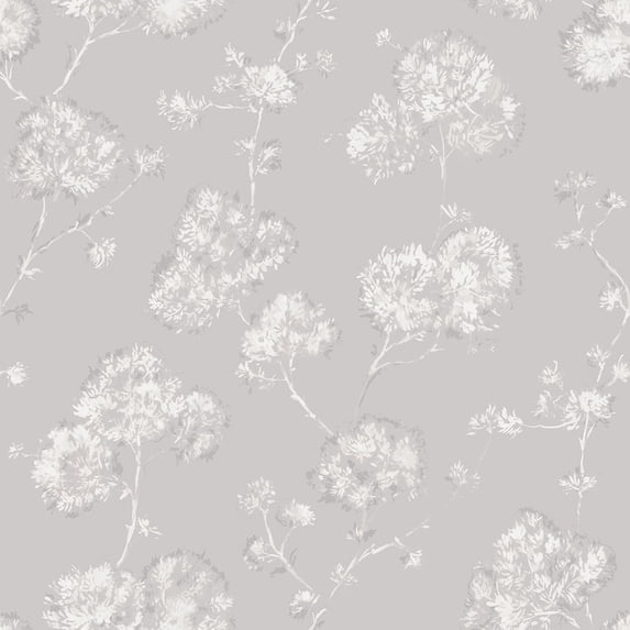 Tempaper Sun-Bleached Floral Grey Peel and Stick Wallpaper, 20.5" x 16.5',