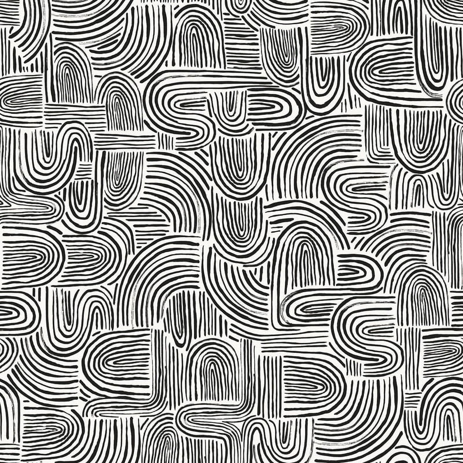 Tempaper Swell Black Pearl Peel and Stick Wallpaper, 20.5" x 16.5'