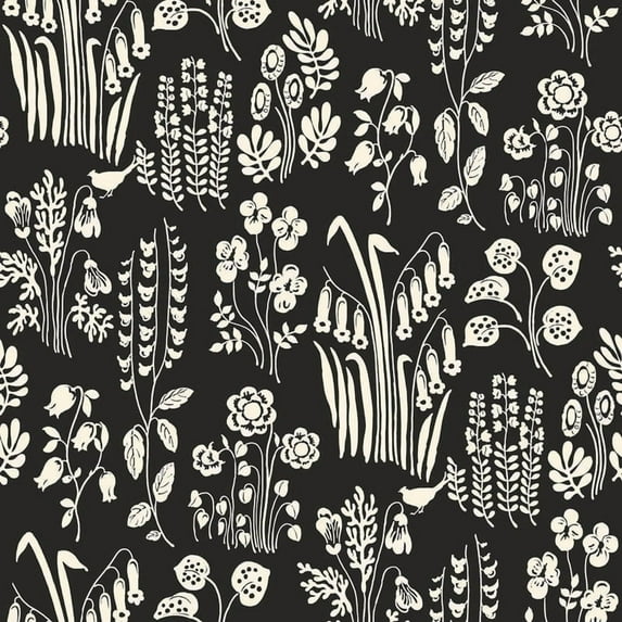 Tempaper x Novogratz Tallulah Belle Black Peel and Stick Wallpaper, 20.5" x 16.5'