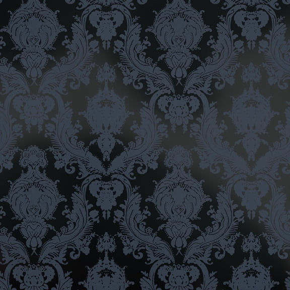 Tempaper Textured Damask Black Peel and Stick Damask Wallpaper, 20.5" x 16.5'