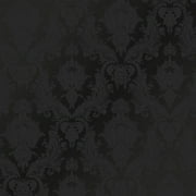Tempaper Textured Damask Black Peel and Stick Damask Wallpaper, 20.5" x 16.5'