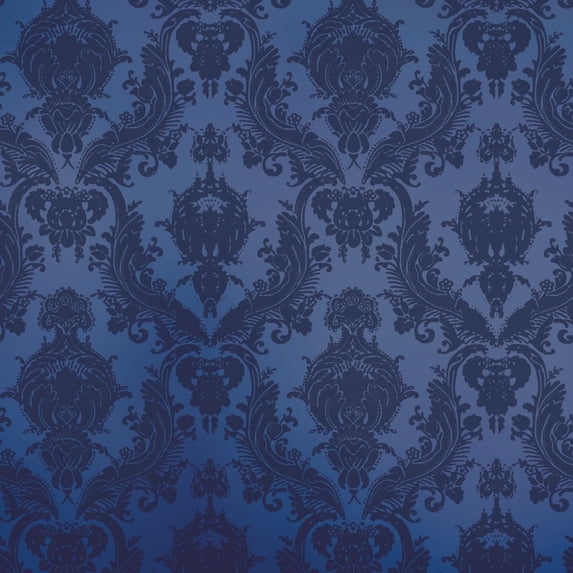 Tempaper Textured Damsel Metallic Blue Damask Peel and Stick Wallpaper, 20.5" x 16.5'