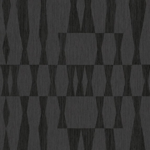 Tempaper Textured Faux Grasscloth Geo Grey Peel and Stick Wallpaper, 20.5" x 16.5'
