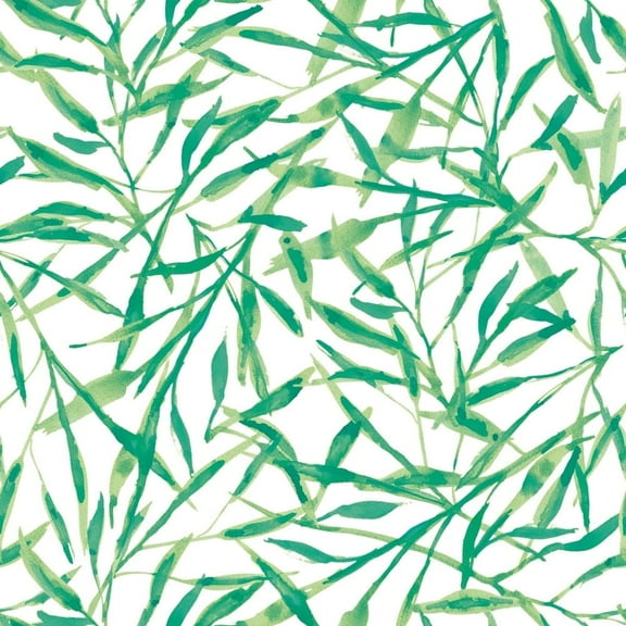 Tempaper Watercolor Leaves Jade Peel and Stick Wallpaper, 20.5" x 16.5'