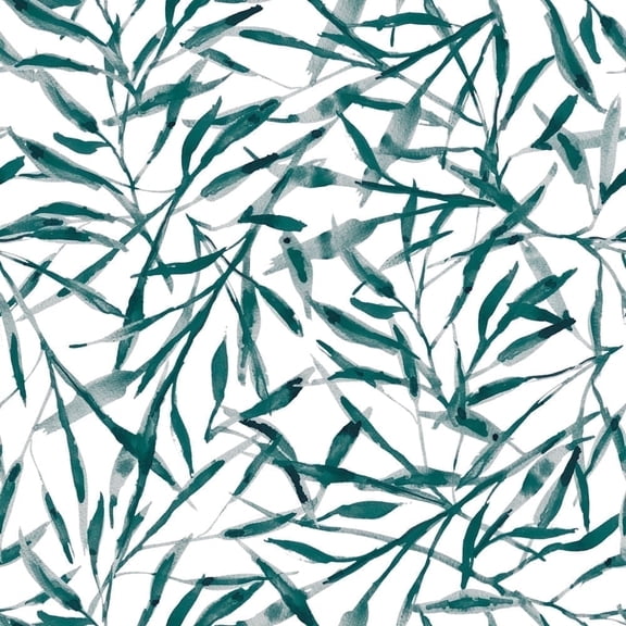 Tempaper Watercolor Leaves Virididan Green Peel and Stick Wallpaper, 20.5" x 16.5'
