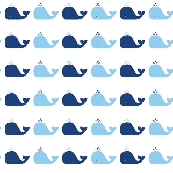 Tempaper Whale Peel and Stick Wallpaper, 20.5" x 16.5'