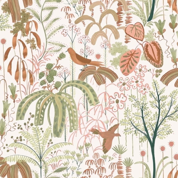 Tempaper Willow Rainforest Peel and Stick Wallpaper, 20.5" x 16.5'