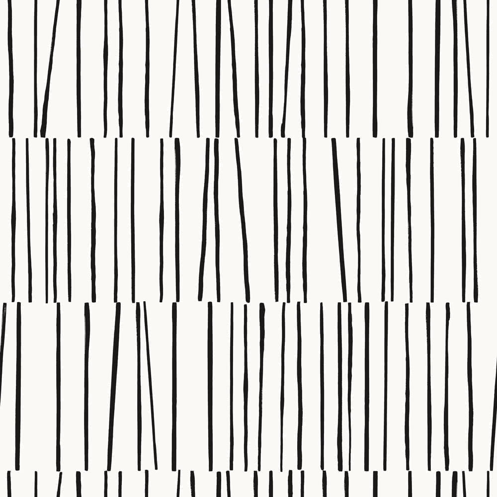 Tempaper x Bobby Berk Shift White & Black Peel and Stick Wallpaper By Bobby Berk, 20.5" x 33'