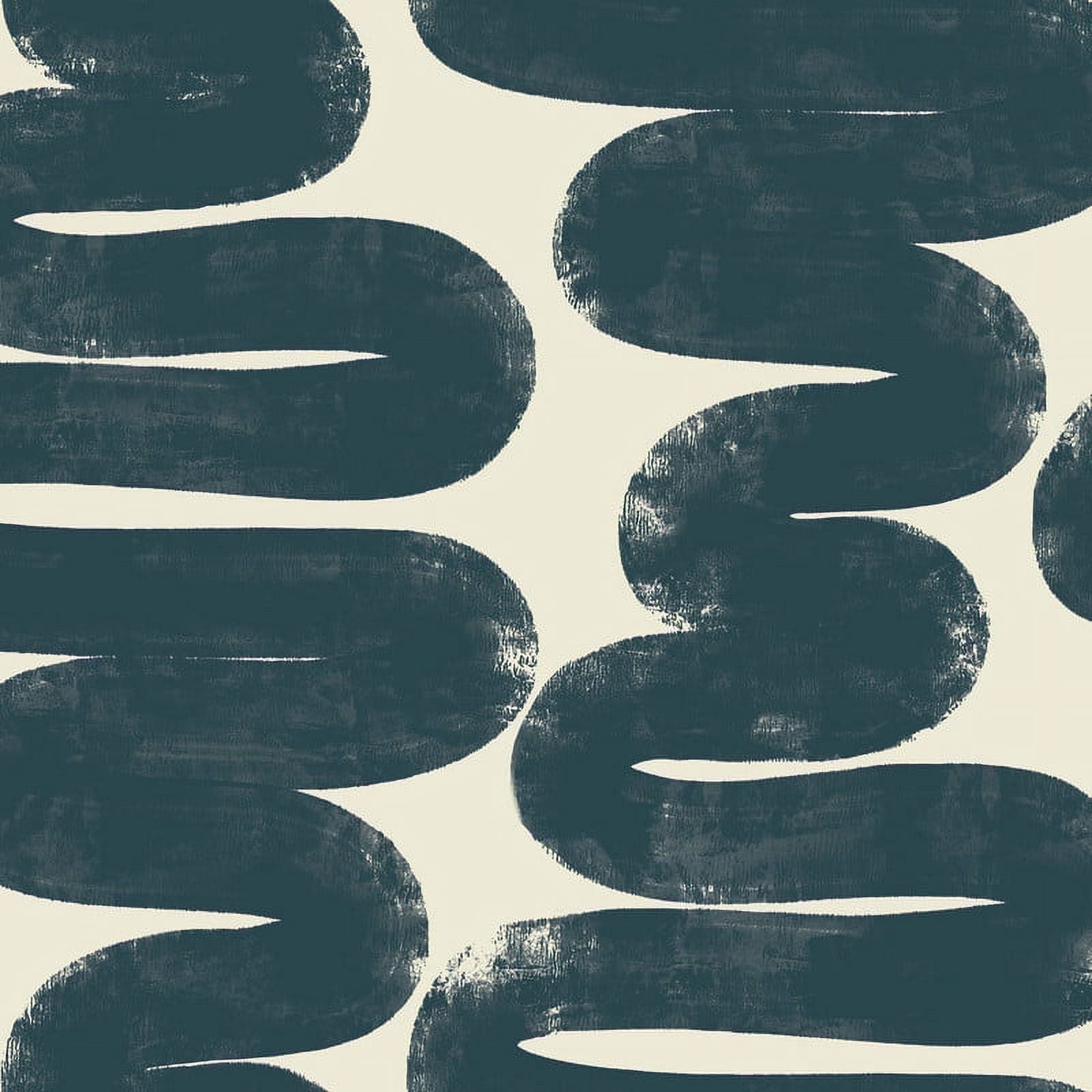 Tempaper x Bobby Berk Wiggle Room Blue and Cream Peel and Stick Wallpaper, 20.5" x 16.5'