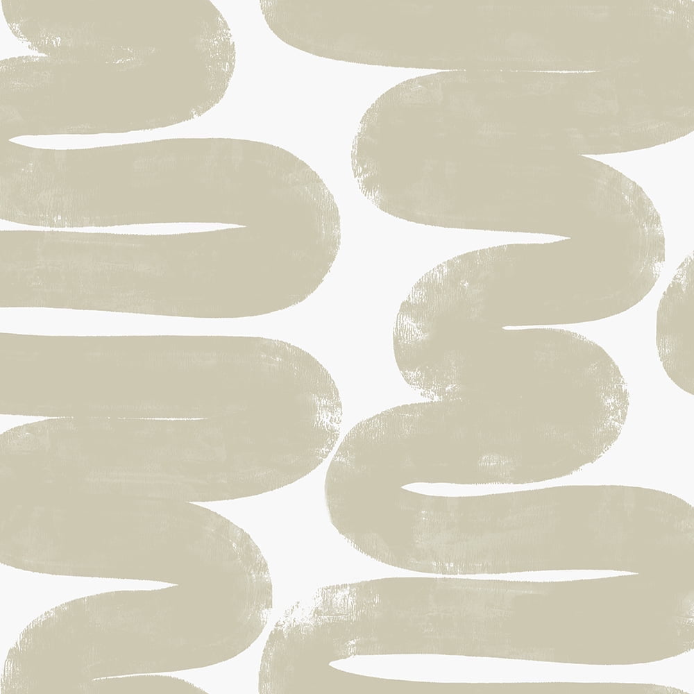 Beige and White Abstract Peel and Stick Wallpaper