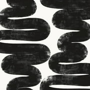 Tempaper x Bobby Berk Wiggle Room White & Black Peel and Stick Wallpaper, 20.5" x 16.5'