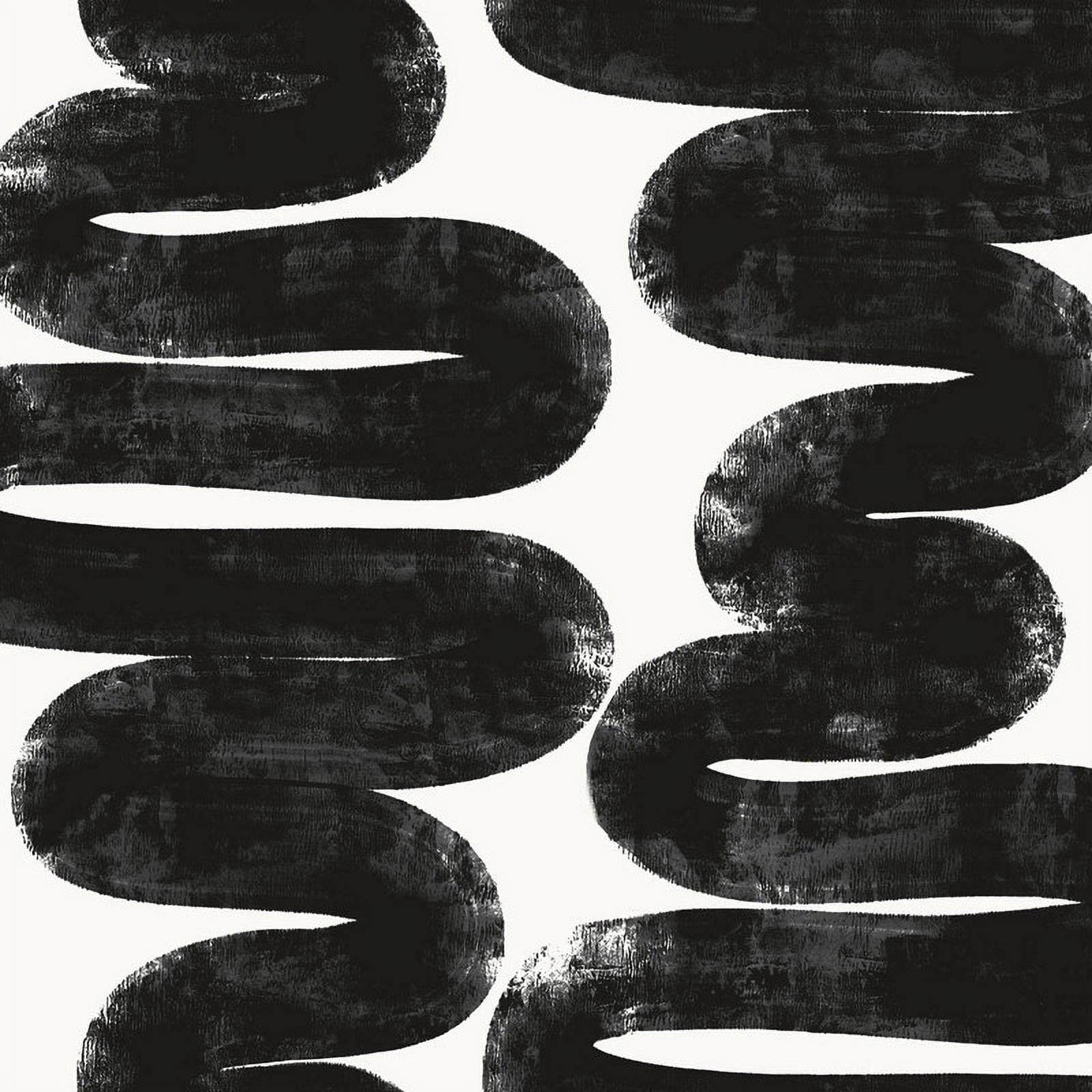 Tempaper x Bobby Berk Wiggle Room White & Black Peel and Stick Wallpaper, 20.5" x 16.5'