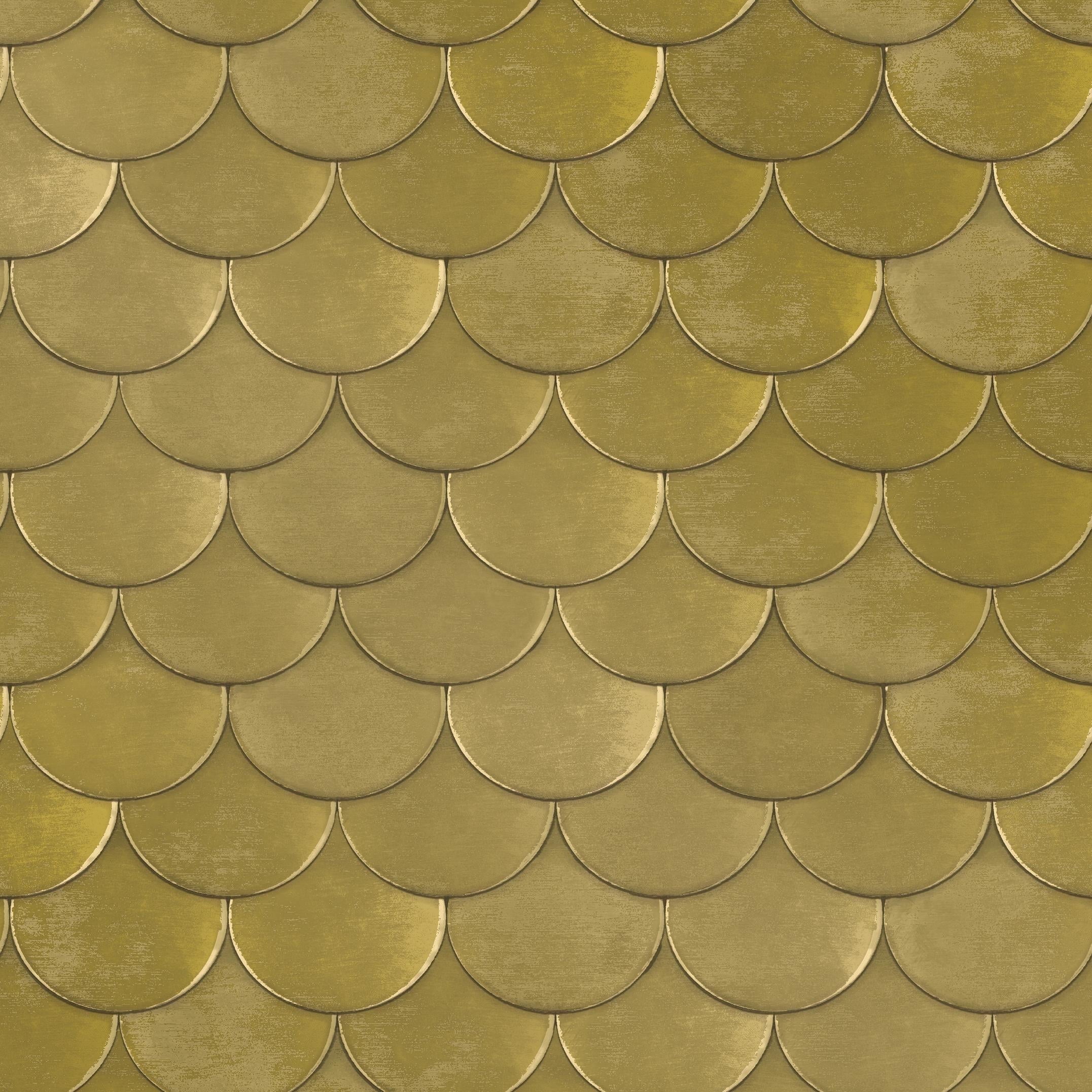 Tempaper x Genevieve Gorder Brass Belly Metallic Gold Peel and Stick Wallpaper, 20.5" x 9'