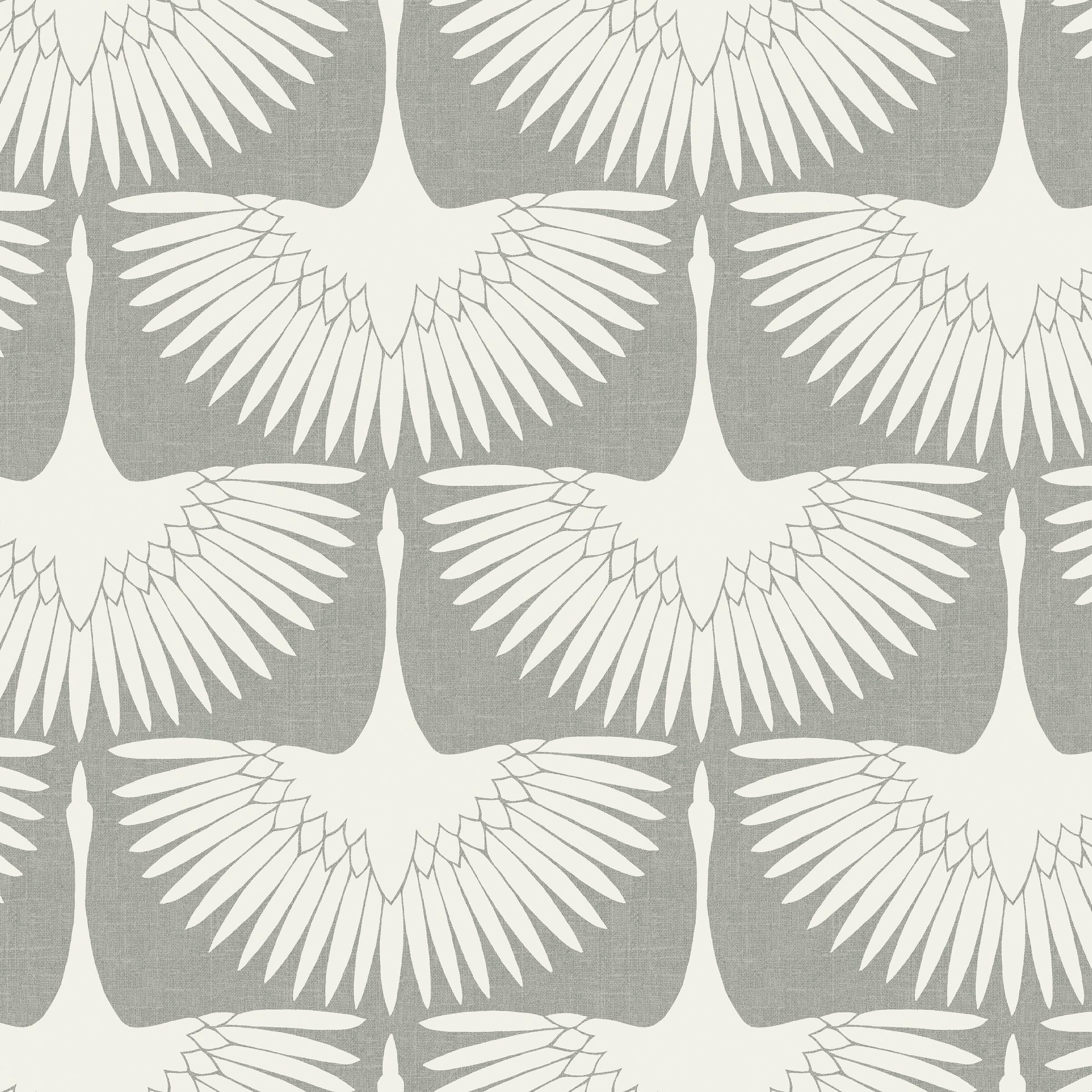 Tempaper x Genevieve Gorder Feather Flock Chalk Peel and Stick Wallpaper, 20.5" x 9'