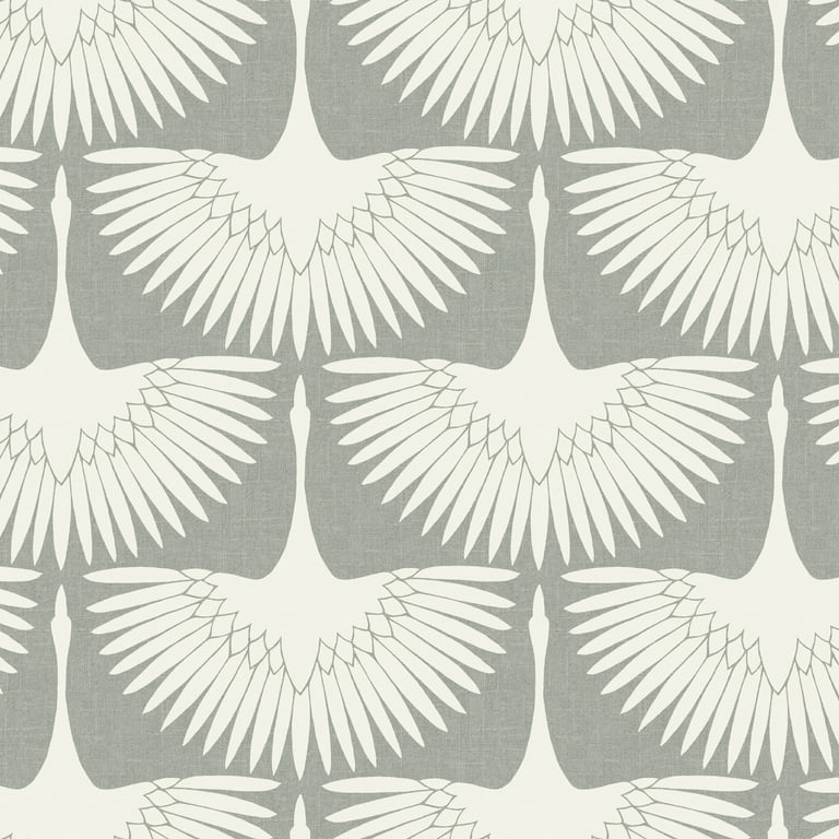 Tempaper Feather Flock Peel and Stick Wallpaper Chalk