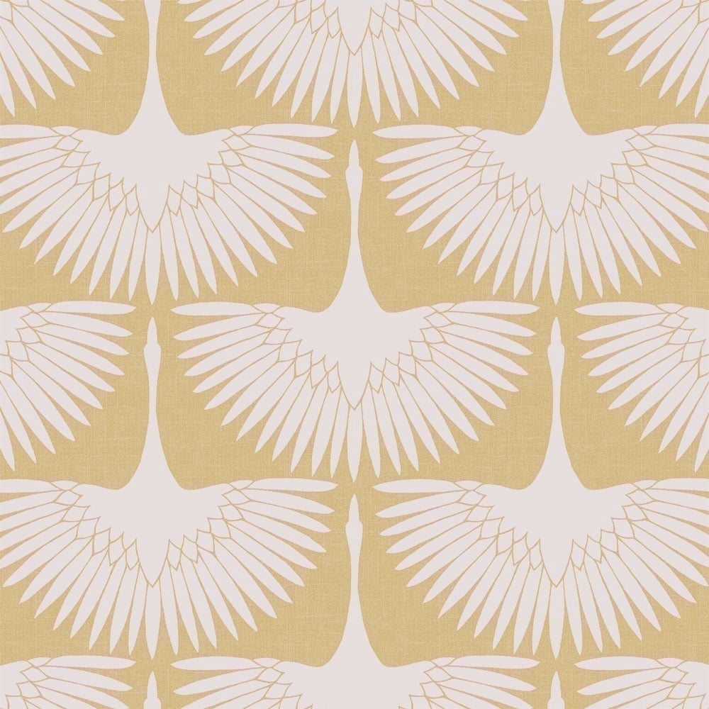 Tempaper x Genevieve Gorder Feather Flock Gold Peel and Stick Wallpaper, 20.5" x 16.5'