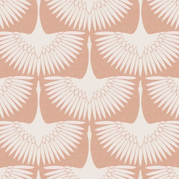 Tempaper x Genevieve Gorder Feather Flock Pink Peel and Stick Wallpaper, 20.5" x 16.5'