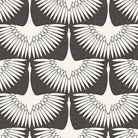 Tempaper x Genevieve Gorder Feather Flock Storm Gray Peel and Stick Wallpaper, 20.5" x 16.5'
